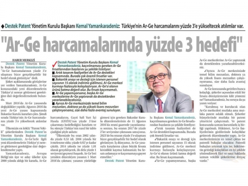 Ar-Ge harcamalarında yüzde 3 hedefi