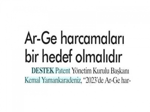 Ar-Ge harcamaları bir hedef olmalıdır